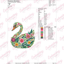 Beautiful Floral Swan Embroidery Design