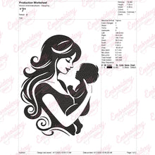 Mother and Baby Embroidery Design