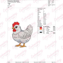 White Chicken Machine Embroidery Design