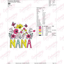 Floral Nana Embroidery Design