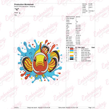 Swimming Clownfish Underwater Embroidery Design