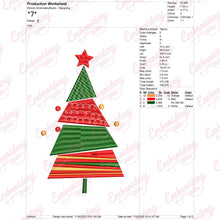 Modern Christmas Tree Applique Embroidery Design