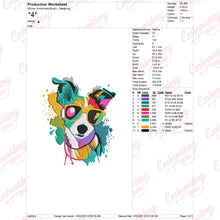 Coloful Dog Face Embroidery Design