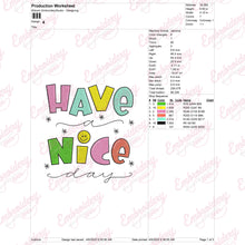 Have A Nice Day Embroidery Design