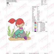 Cute Mermaid Machine Embroidery Design