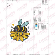 Bee On A Flower Embroidery Design