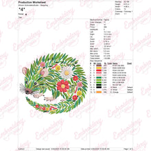 Colorful Botanical Opossum Embroidery Design
