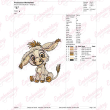 Cute Baby Donkey Embroidery Design
