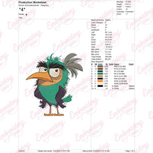 Angry Crazy Bird Embroidery Design