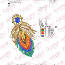 Colorful Feather Embroidery Design