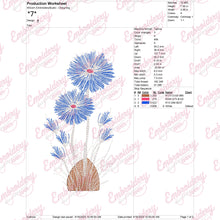 Blue Cornflower Machine Embroidery Design