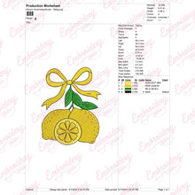 Lemon Bow Embroidery Design
