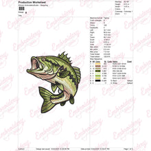 Bass Fishing Embroidery Design