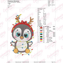 Cute Penguin In Santa Hat Christmas Embroidery Design