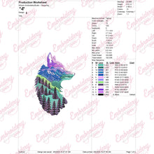 Wolf Face Vintage Embroidery Design