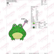 Oh Shit! Frog Eats Fly Embroidery Design