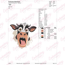 Funny Cow Head Embroidery Design