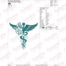 Medical Symbol Floral Embroidery Design
