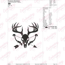 Deer Skull Bow Hunting Embroidery Design