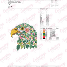 Beautiful Floral Eagle Head Embroidery Design