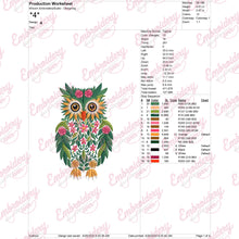 Beautiful Floral Owl Embroidery Design