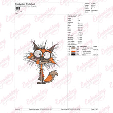 Crazy Fox Embroidery Design
