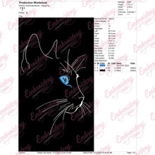 Girly Cat Machine Embroidery Design