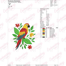 Colorful Parrot Embroidery Design