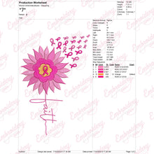 Fight Sunflower Breast Cancer Embroidery Design