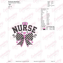 Nurse With Bow Embroidery Design