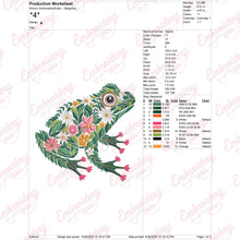 Colorful Botanical Tree Frog Embroidery Design