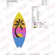 Retro Surfboard Embroidery Design