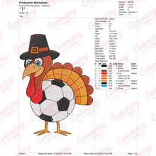 Soccer Turkey Thanksgiving Embroidery Design