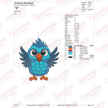 Cute Blue Bird Embroidery Design
