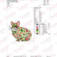 Tropical Leaves And Flowers Chinchilla Embroidery Design