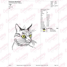Purrfect Lines Cat Silhouette Embroidery Design