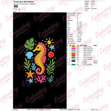 Seahorse Under The Sea Machine Embroidery Design