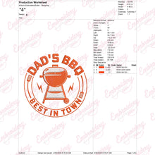 Dad's BBQ Best In Town Embroidery Design