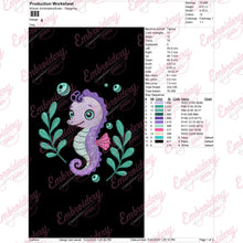 Summer Sea Horse Embroidery Design