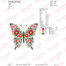 Tropical Leaves And Flowers Butterfly Embroidery Design