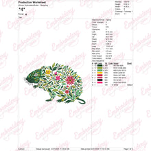 Colorful Botanical Gopher Embroidery Design