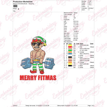 Merry Fitmas Christmas Elf Embroidery Design
