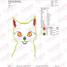Cat Outline Art Embroidery Design