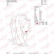 Panther Outline Embroidery Design