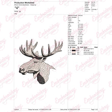 Moose Head Digital Embroidery Design