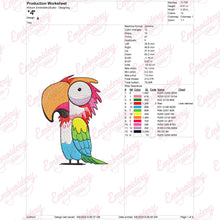 Macaw Parrot Bird Embroidery Design