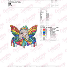 Rainbow Fairy Girl Embroidery Design
