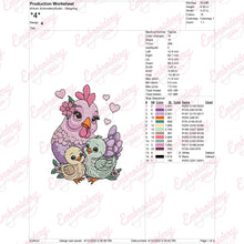 Chicken Family Embroidery Design