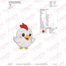 Cute Happy Chicken Embroidery Design