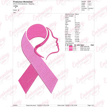 Woman & the Ribbon Breast Cancer Awareness Embroidery Design